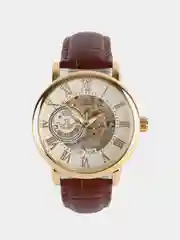 Желтый часы механические наручные мужские SEWOR скелетон