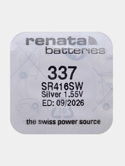 Батарейка Renata 337 (SR416SW), 1.55V, 8 mAh, Япония, 1 штука