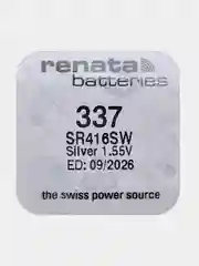 Батарейка Renata 337 (SR416SW), 1.55V, 8 mAh, Япония, 1 штука