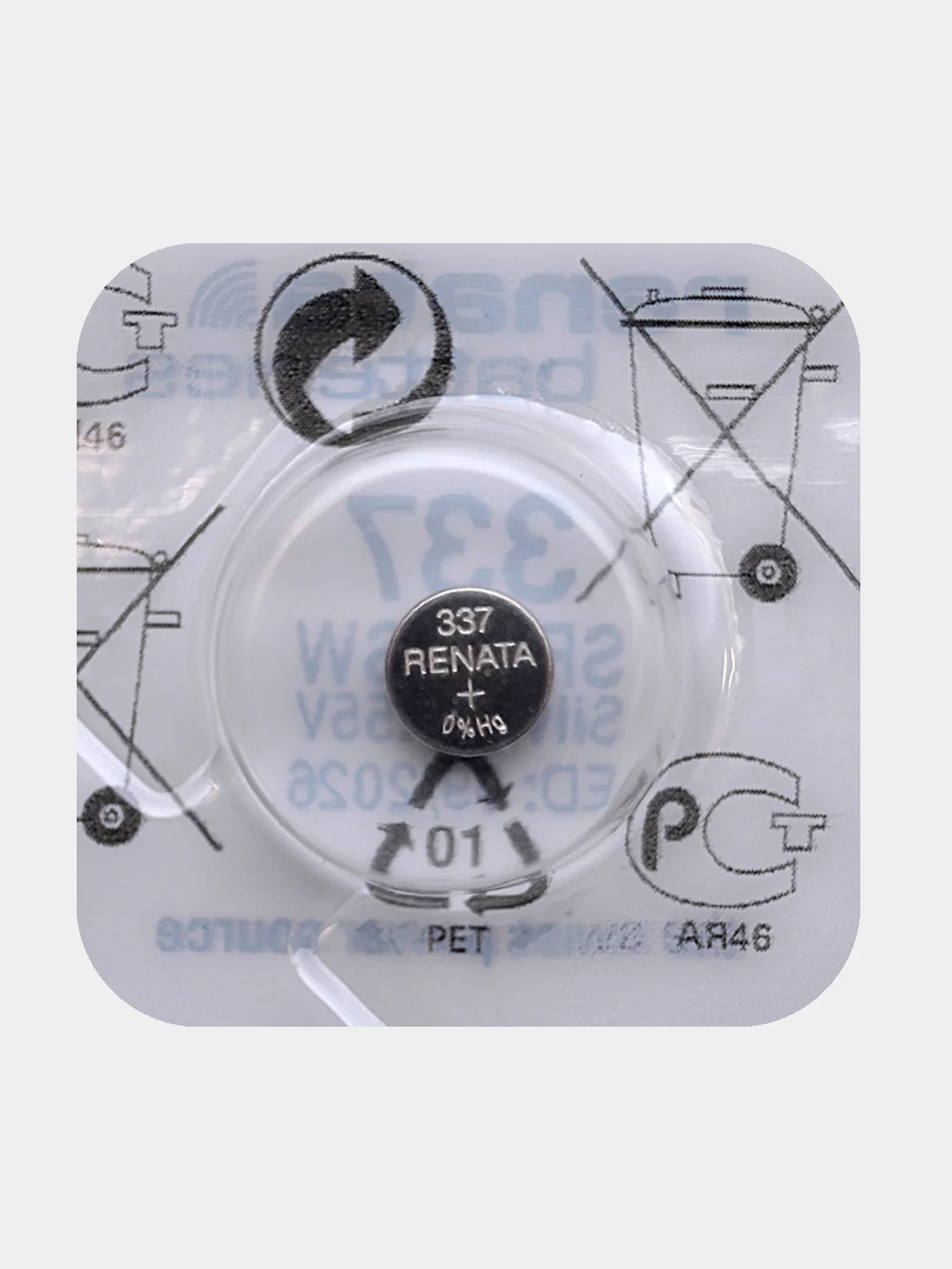 Батарейка Renata 337 (SR416SW), 1.55V, 8 mAh, Япония, 1 штука