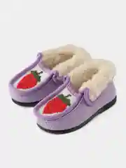 Сиреневый чуни-тапочки для девочек вязаные Soft Slippers, утепленные экомехом