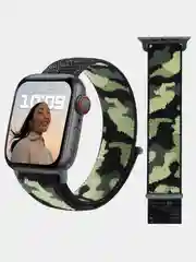 Зелёный хаки нейлоновый ремешок Apple Watch series 4 5 6 7, 38 40 41 42 44 45 49 мм браслет эппл ватч
