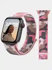 Пудровый нейлоновый ремешок Apple Watch series 4 5 6 7, 38 40 41 42 44 45 49 мм браслет эппл ватч