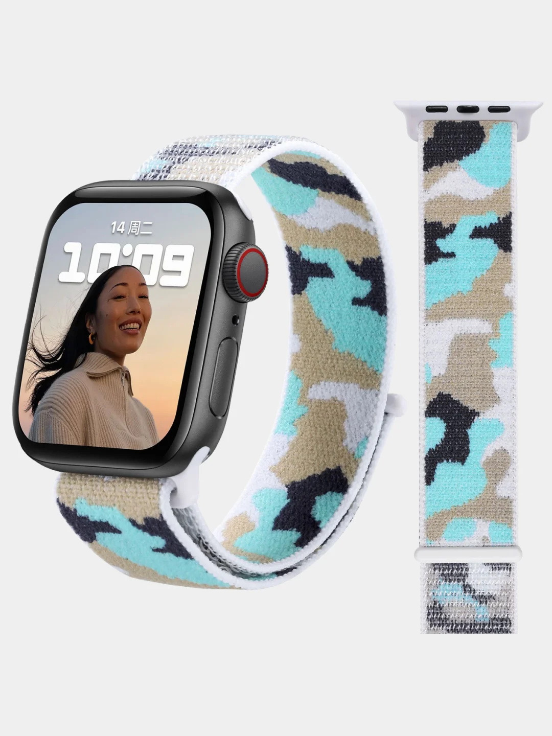 Серый нейлоновый ремешок Apple Watch series 4 5 6 7, 38 40 41 42 44 45 49 мм браслет эппл ватч