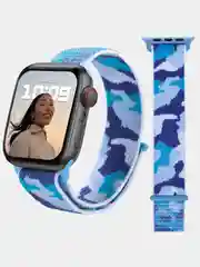 Синий нейлоновый ремешок Apple Watch series 4 5 6 7, 38 40 41 42 44 45 49 мм браслет эппл ватч