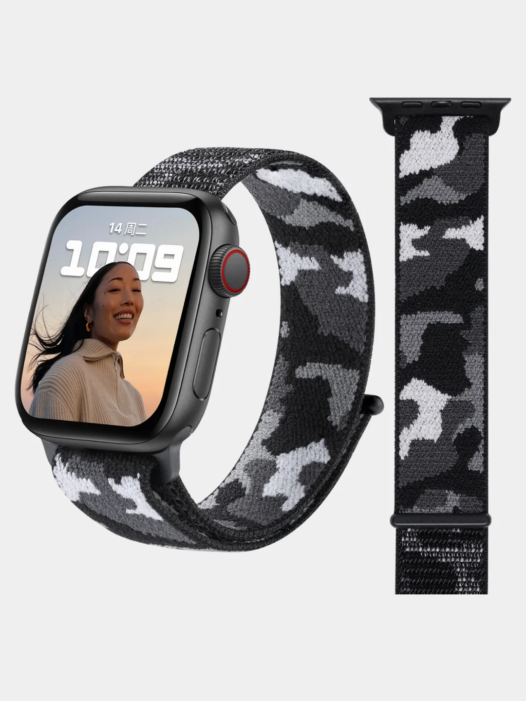 Черный нейлоновый ремешок Apple Watch series 4 5 6 7, 38 40 41 42 44 45 49 мм браслет эппл ватч