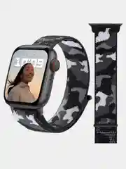 Черный нейлоновый ремешок Apple Watch series 4 5 6 7, 38 40 41 42 44 45 49 мм браслет эппл ватч
