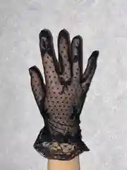 Женские перчатки сетчатые бальные прозрачные ажурные черные