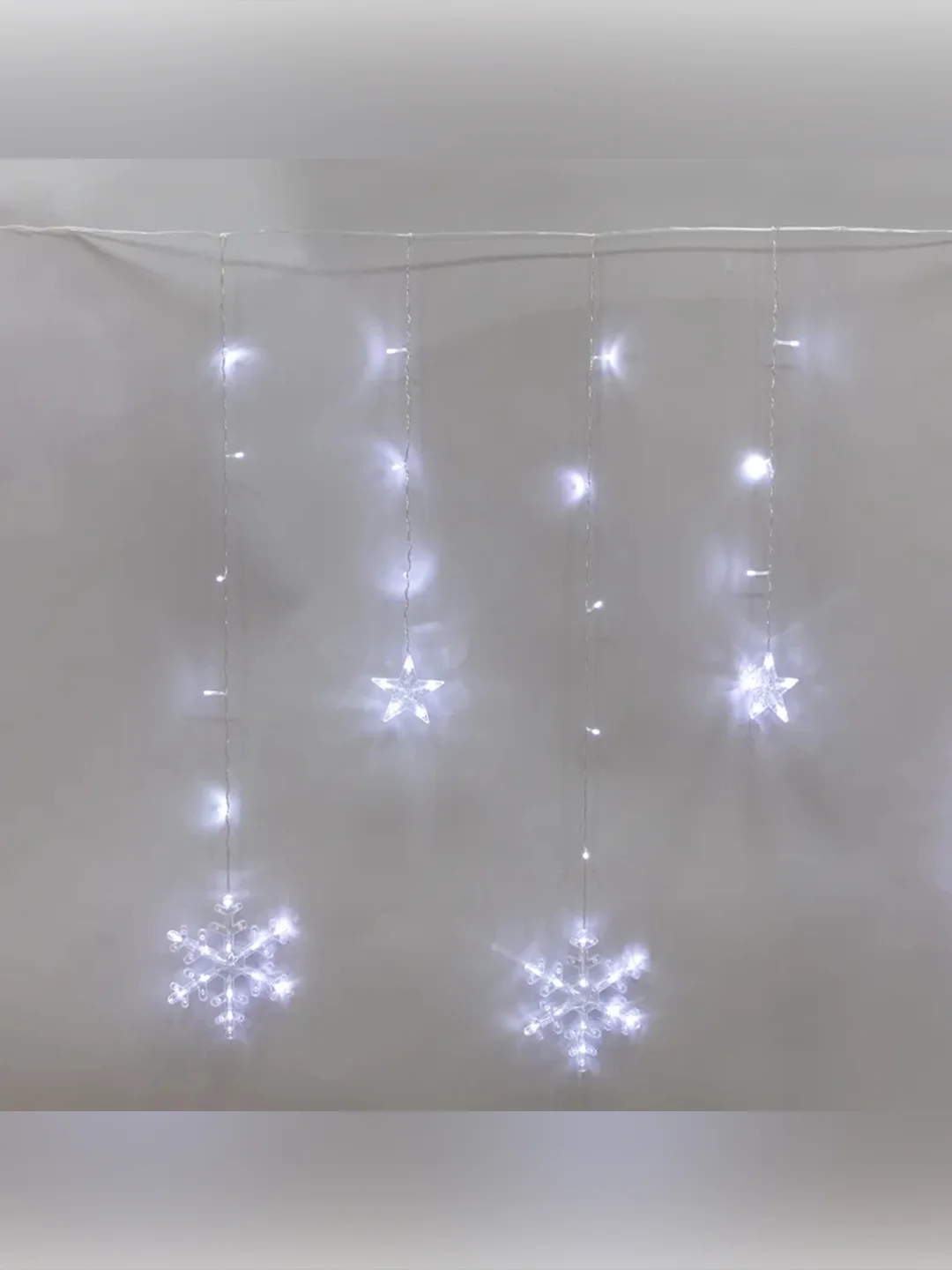 Гирлянда светодиодная Neon-Night Бахрома со снежинками, 150 LED, ПВХ, IP20, 230В2,4х0,9 м
