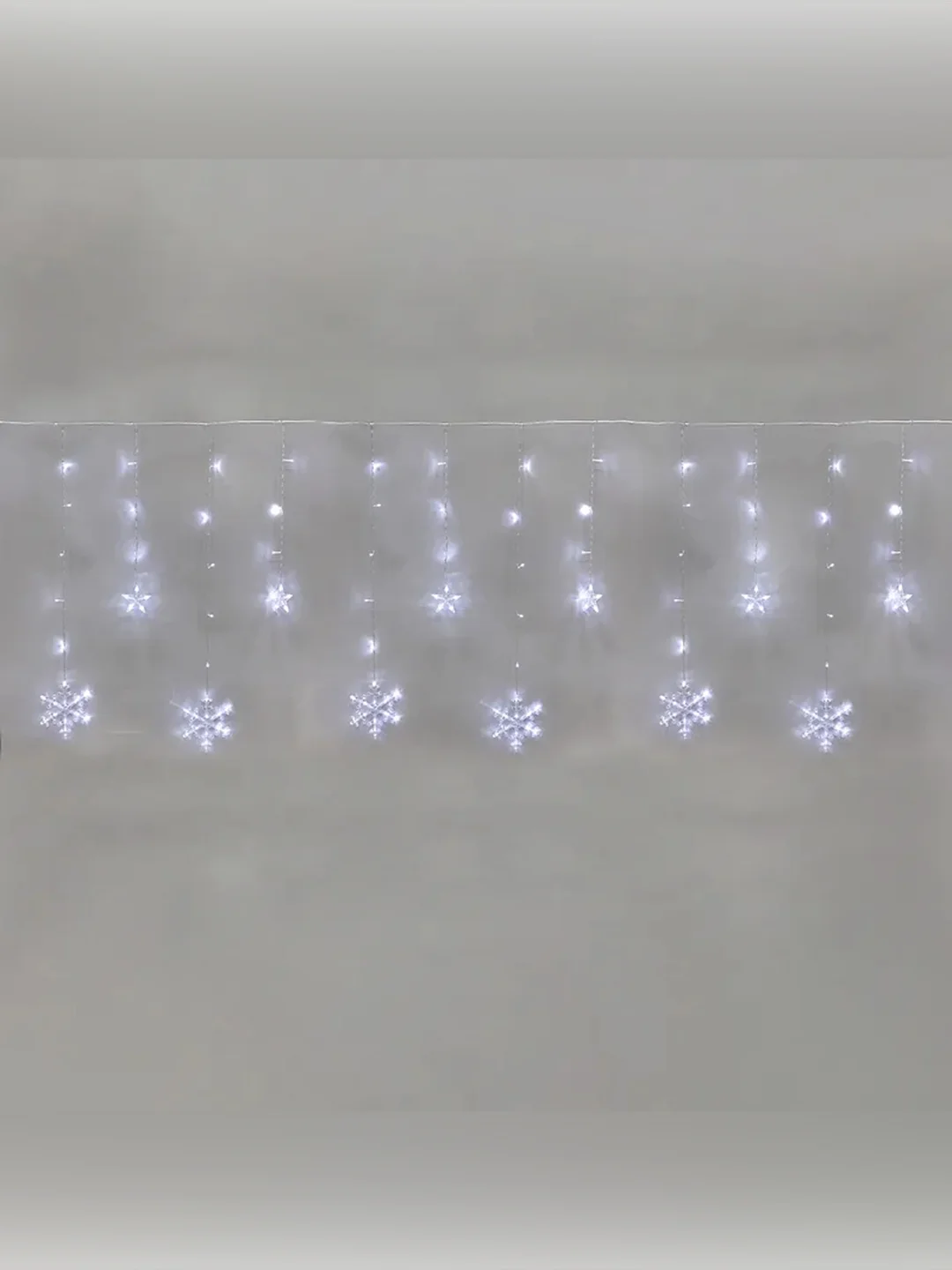 Гирлянда светодиодная Neon-Night Бахрома со снежинками, 150 LED, ПВХ, IP20, 230В2,4х0,9 м