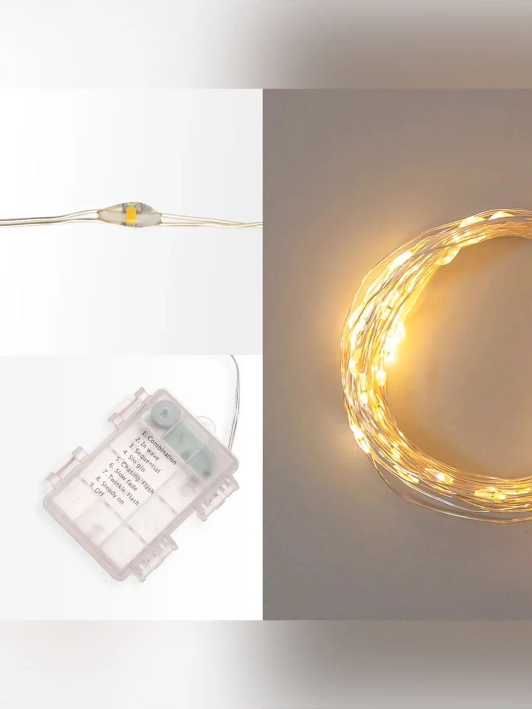 Гирлянда Роса Neon-Night, 100 LED, теплый белый, IP44, на батарейках 3хАА, 8 режимов, 10 м