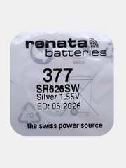 Батарейка Renata 377 (SR626SW, V377), 1.55V, 28 mAh, Швейцария, 1 штука