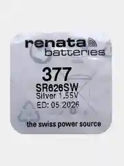Батарейка Renata 377 (SR626SW, V377), 1.55V, 28 mAh, Швейцария, 1 штука