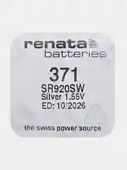 Батарейка Renata 371 (SR920SW, V371), 1.55V, 40 mAh, Швейцария, 1 штука