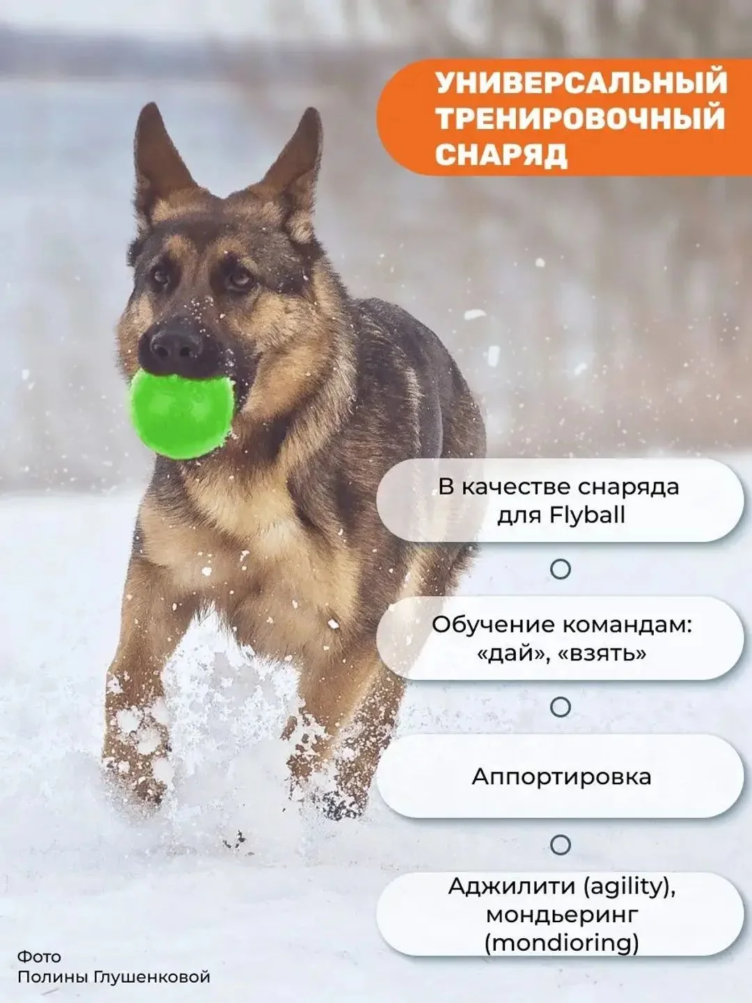 Зеленый мяч для собак лайкер средний
