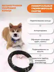 Черный игрушка для собак, кольцо-пуллер усиленное 20см