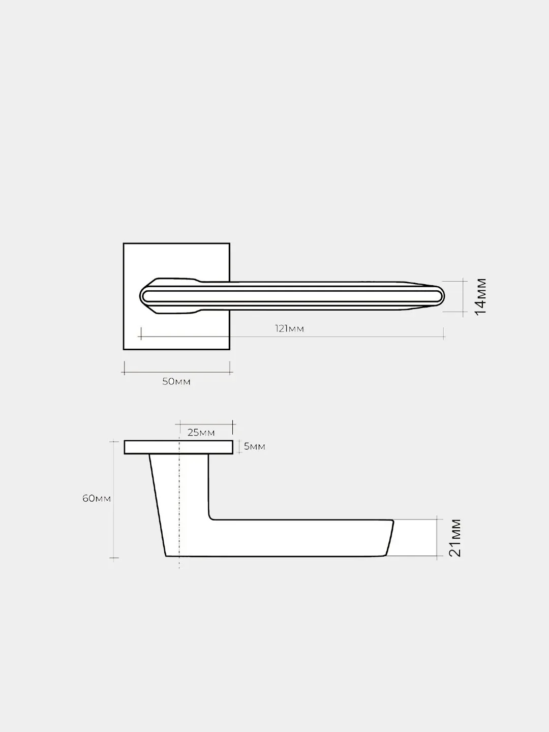Ручка дверная на цинковом основании ABRISS R21.190 MBP/WH (Черный матовый/белая вставка)