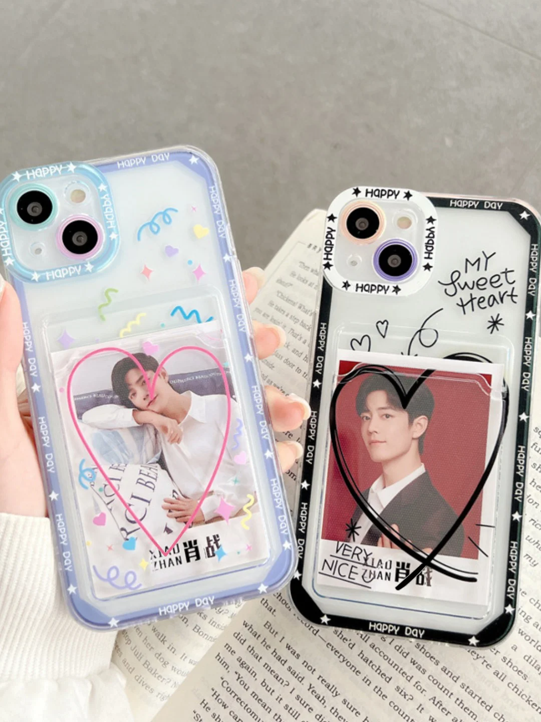 Чехол с карманом для карт iPhone X,Xr,11,12,13,14,15,Pro,Max,айфон,kpop,прозрачный,силикон