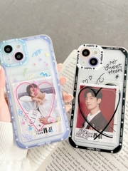 Чехол с карманом для карт iPhone X,Xr,11,12,13,14,15,Pro,Max,айфон,kpop,прозрачный,силикон