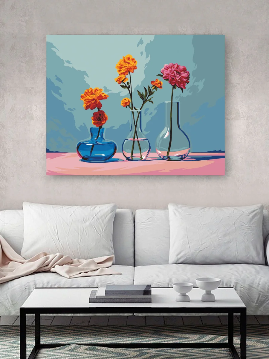 Минимализм Цветы Картина по номерам на холсте с подрамником 40х50 "Hobby Paint"