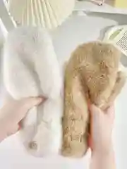 Варежки меховые пушистые, подарок на новый год