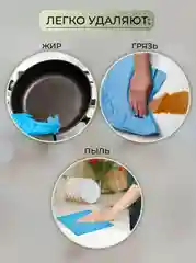 Салфетка вискозная с ячеистой структурой Optiline 35x40 см, синяя, 25 шт/уп