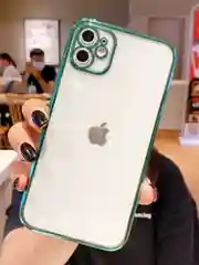 Зеленый чехол для iPhone 13 Pro Max силиконовый айфон про макс прозрачный