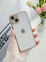 Золотой чехол для iPhone 13 Pro Max силиконовый айфон про макс прозрачный