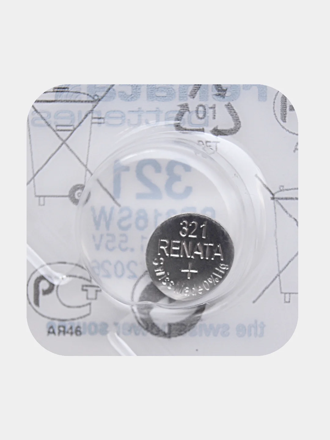 Батарейка Renata 321 (SR616SW, V321), 1.55V, 14.5 mAh, Швейцария, 1 штука