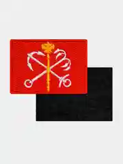 Красный нашивка шеврон на одежду Флаг СПБ, на липучке