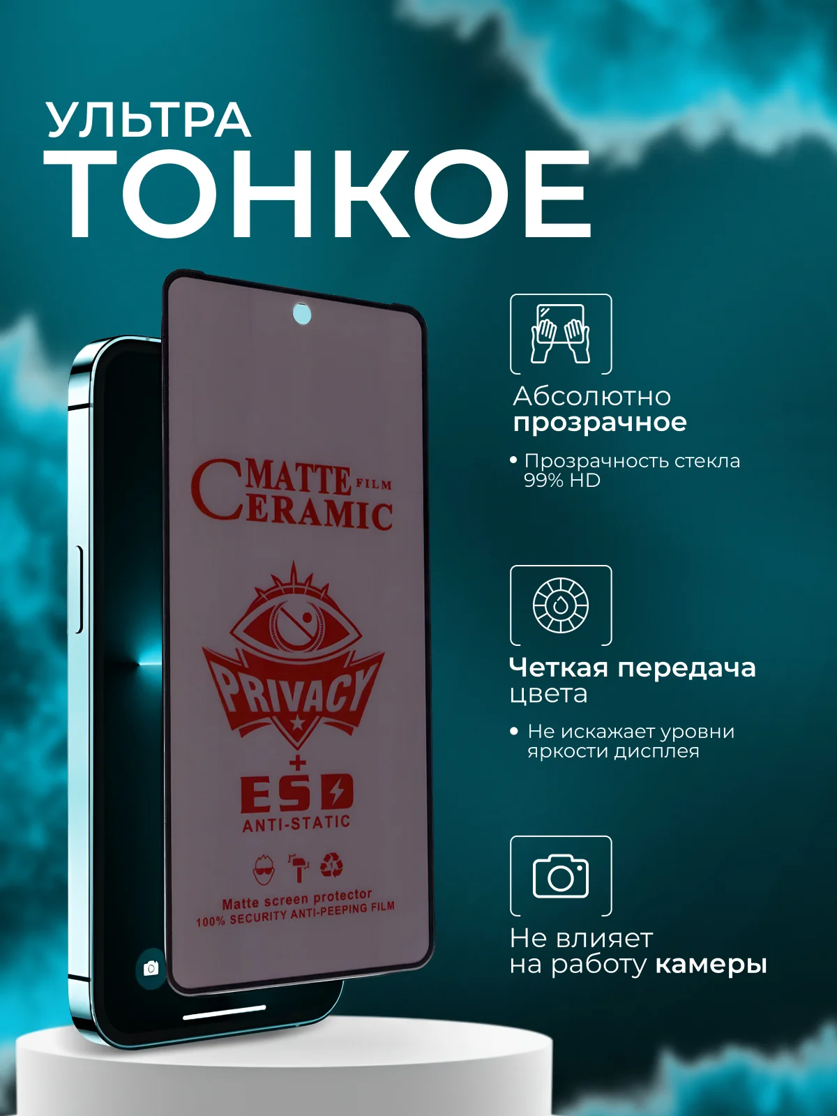 Защитная пленка для Redmi Note 12 Pro / Note 12 Pro Plus + ( нот 12 про антишпион
