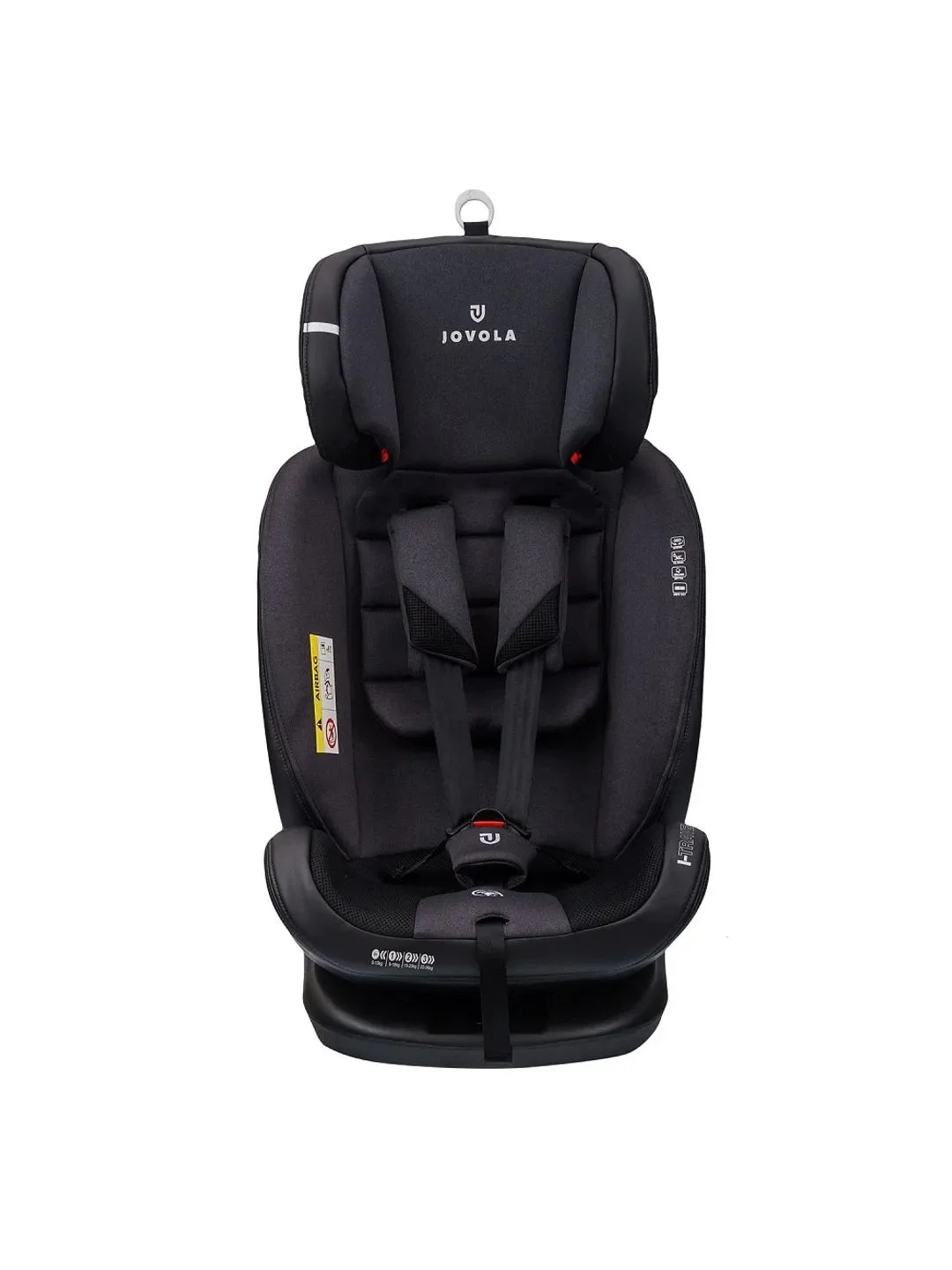 Серый автокресло детское Jovola I-Travel ST-3 Isofix растущее, поворотное, 0-36 кг.