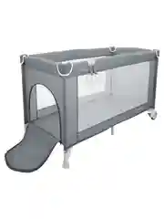 Серый манеж кровать детский JOVOLA AMICO BP02P для новорожденных, складной, 2 уровня