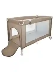 Бежевый манеж кровать детский JOVOLA AMICO BP02P для новорожденных, складной, 2 уровня