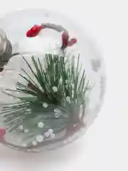 Зеленый елочный шар с подсветкой на батарейках, новогоднее украшение на елку