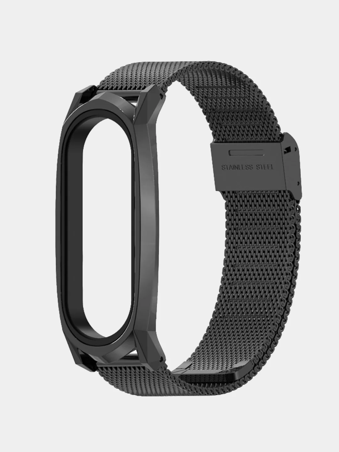 Черный металлический ремешок для Xiaomi Mi Band 3, 4, 5, 6