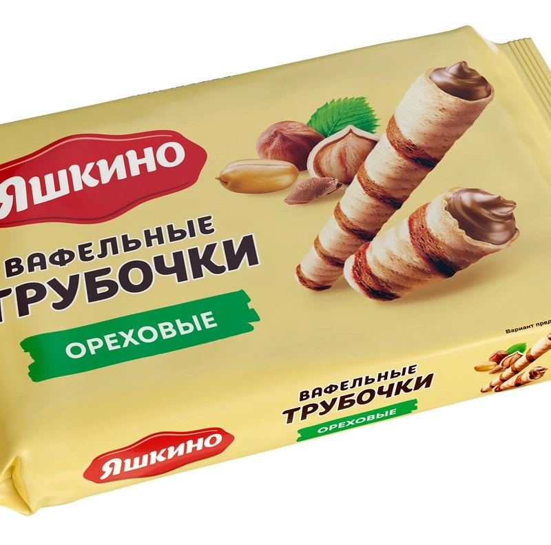 Трубочки вафельные ореховые Яшкино, 190 г