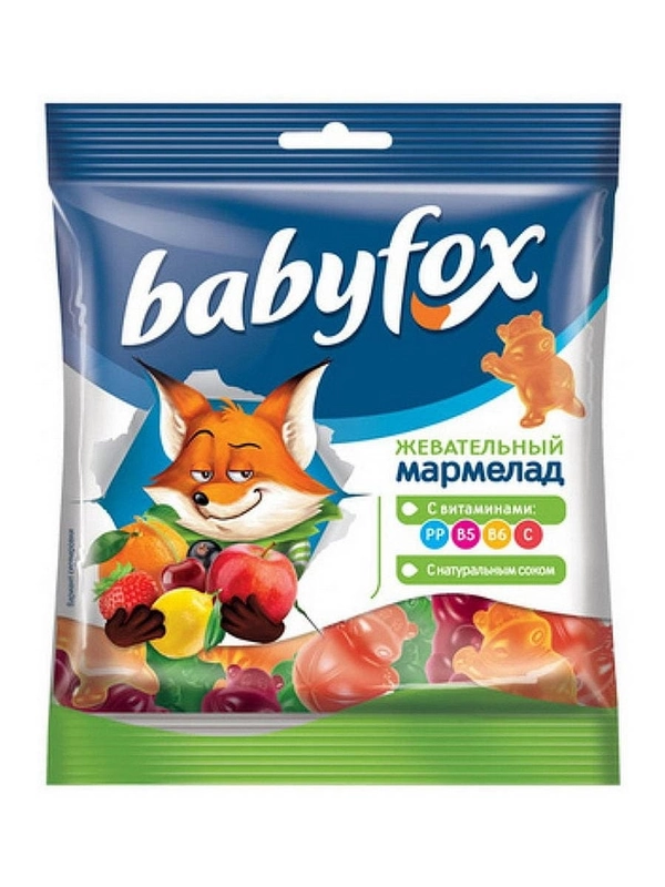 Жевательный мармелад BABYFOX "Бегемоты", 70 г