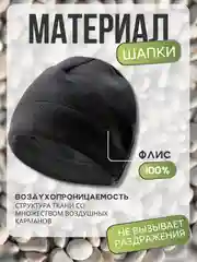 Черный шапка спортивная унисекс ( флисовая ) для спорта, для бега флис