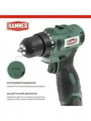 Шуруповерт аккумуляторный HAMMER ACD12BL, в кейсе, 2 акк. Li-ion, 12В, 40 Нм
