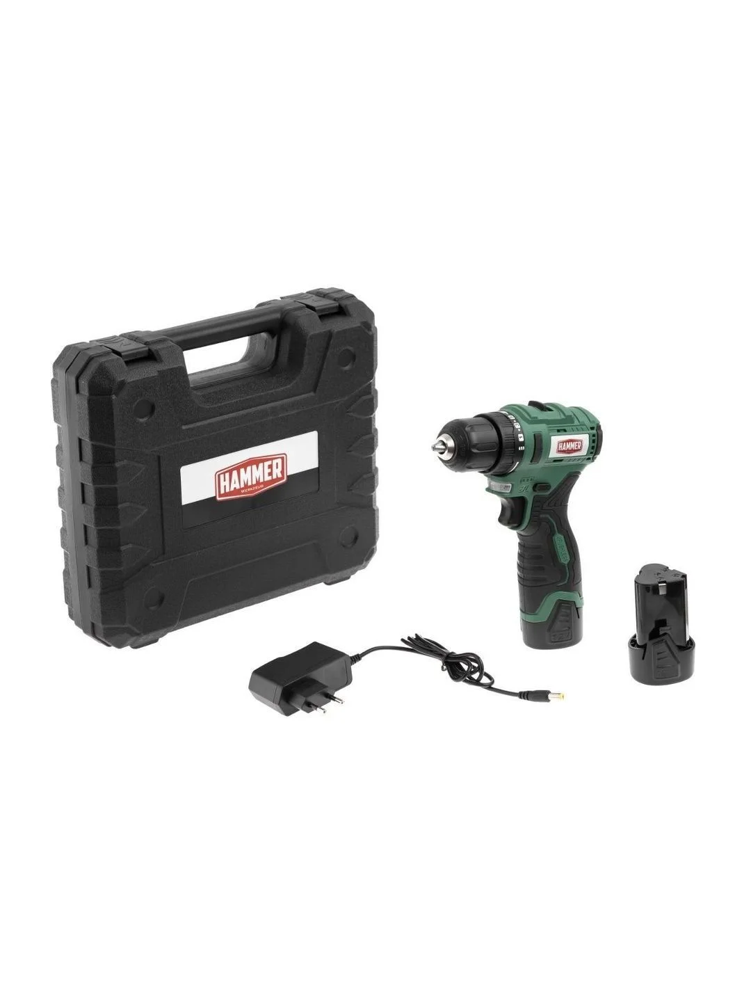 Шуруповерт аккумуляторный HAMMER ACD12BL, в кейсе, 2 акк. Li-ion, 12В, 40 Нм