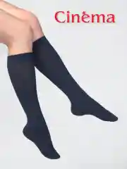 Синий плотные цветные гольфы из микрофибры меланж