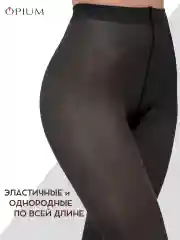 Черный плотные матовые колготки из микрофибры