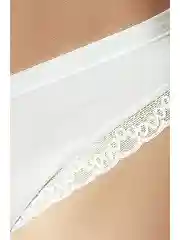 Белый хлопковые трусы слипы с кружевом