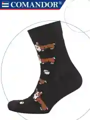 Коричневый высокие носки с принтом