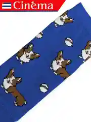 Синий носки короткие с принтом Корги