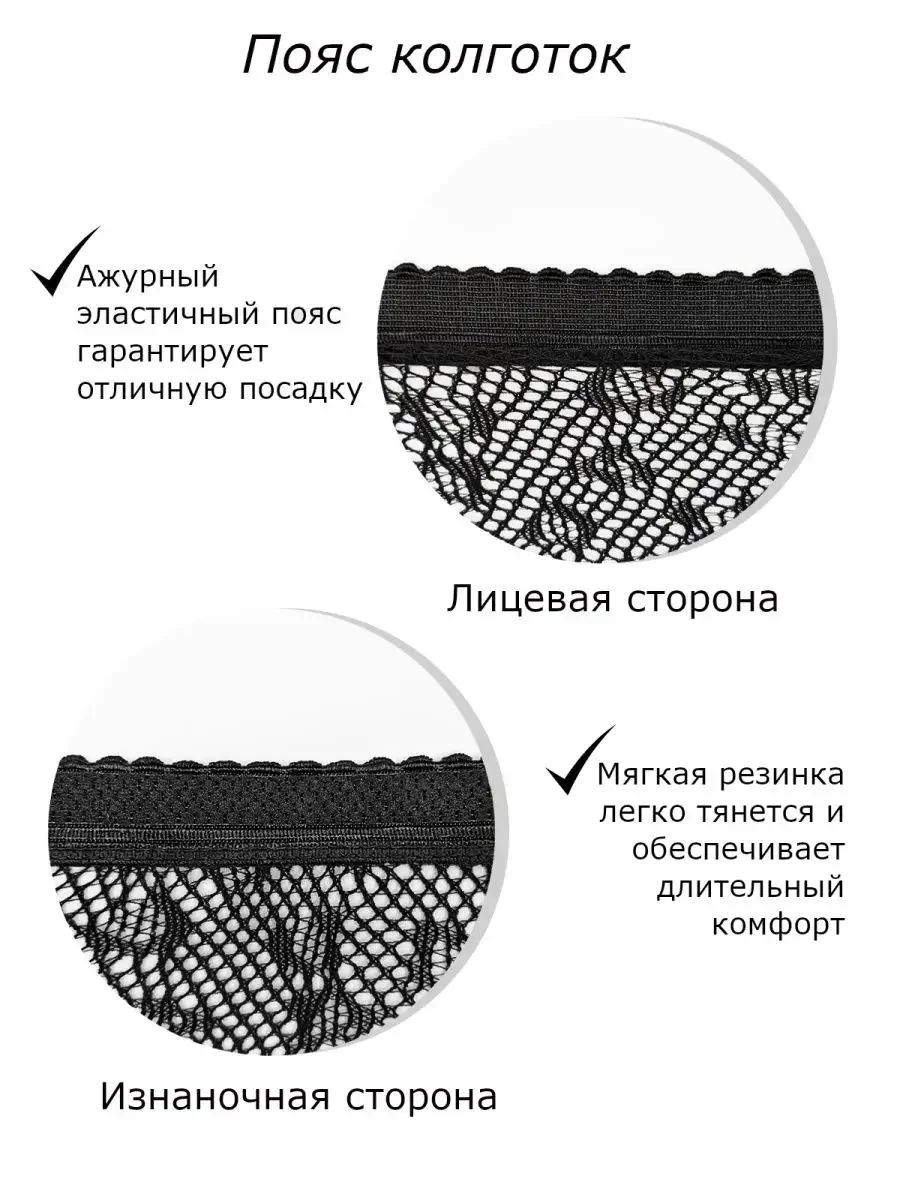 Черный фантазийные колготки в сетку с рисунком