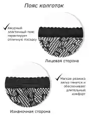 Черный фантазийные колготки в сетку с рисунком