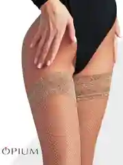 Бежевый эротические чулки в сетку