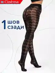 Черный колготки капроновые с рисунком 40 ден